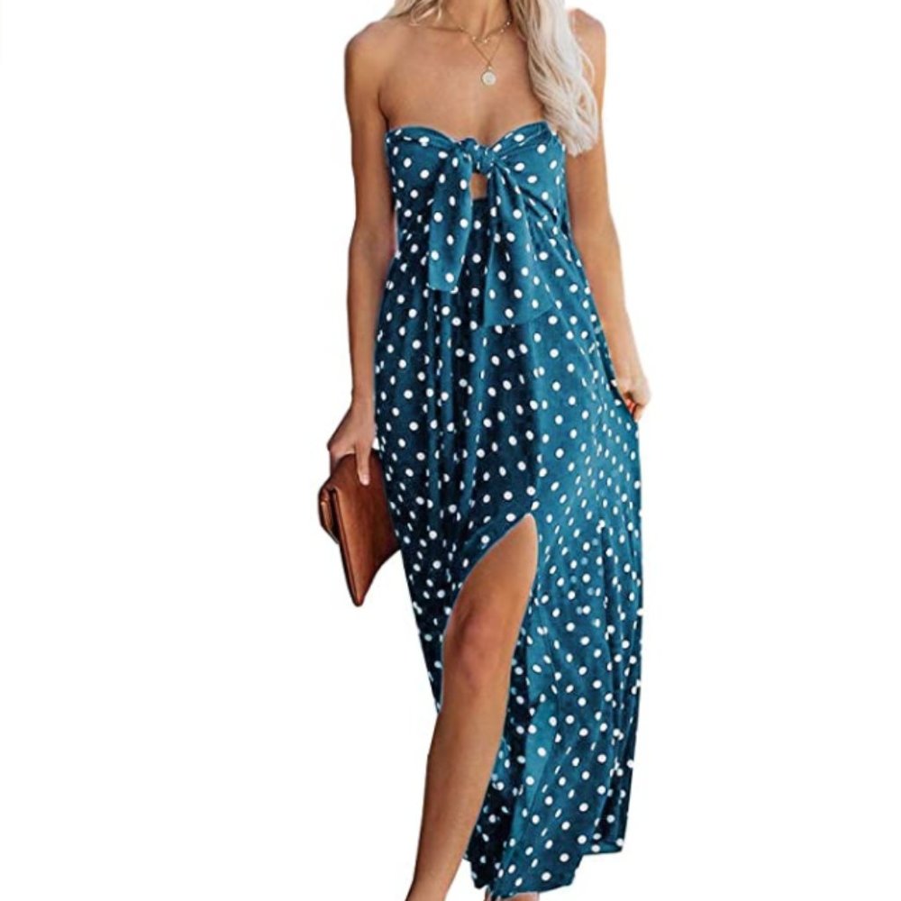 ODEDA Polka Dot Maxi Dress